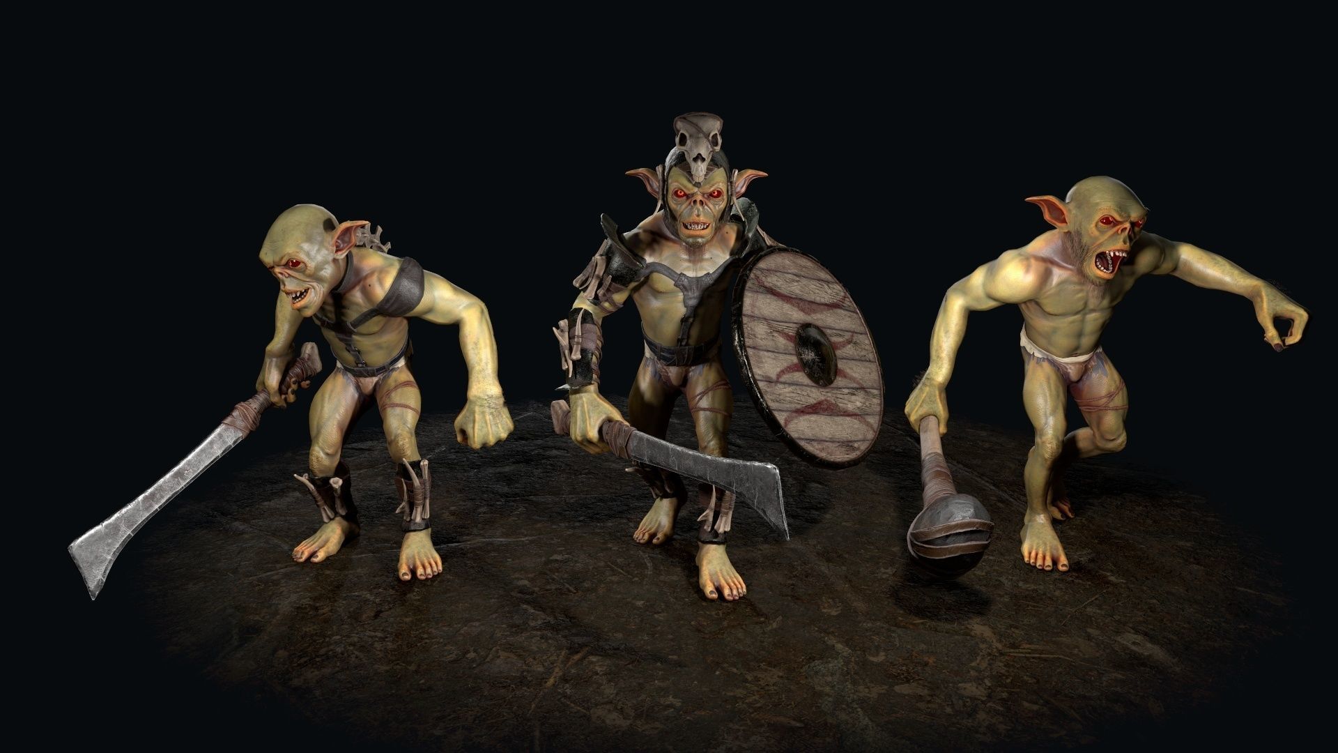 Goblin 1 humanoid creature Low-poly 3D model_10
