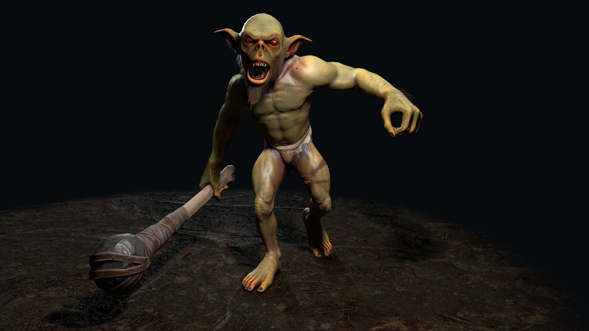 Goblin 1 humanoid creature Low-poly 3D model_13