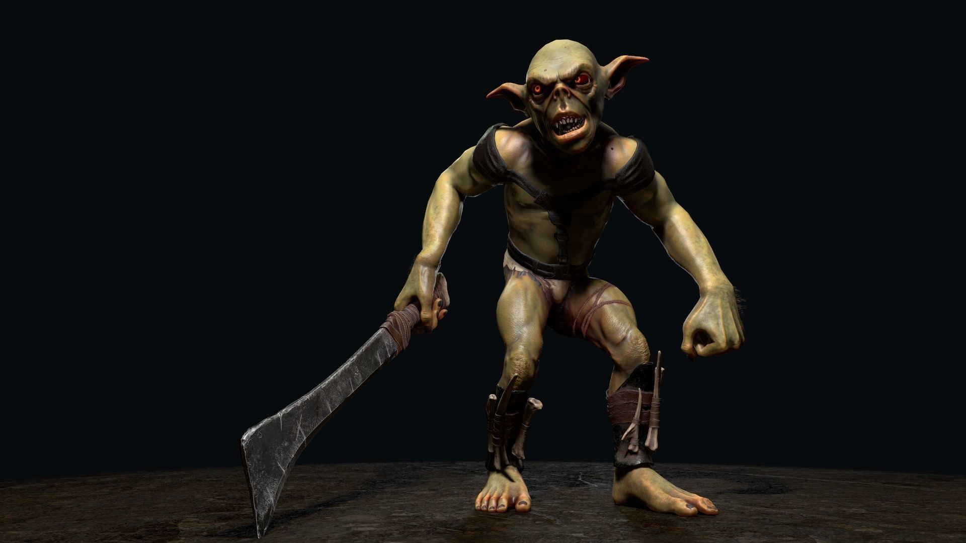 Goblin 1 humanoid creature Low-poly 3D model_2