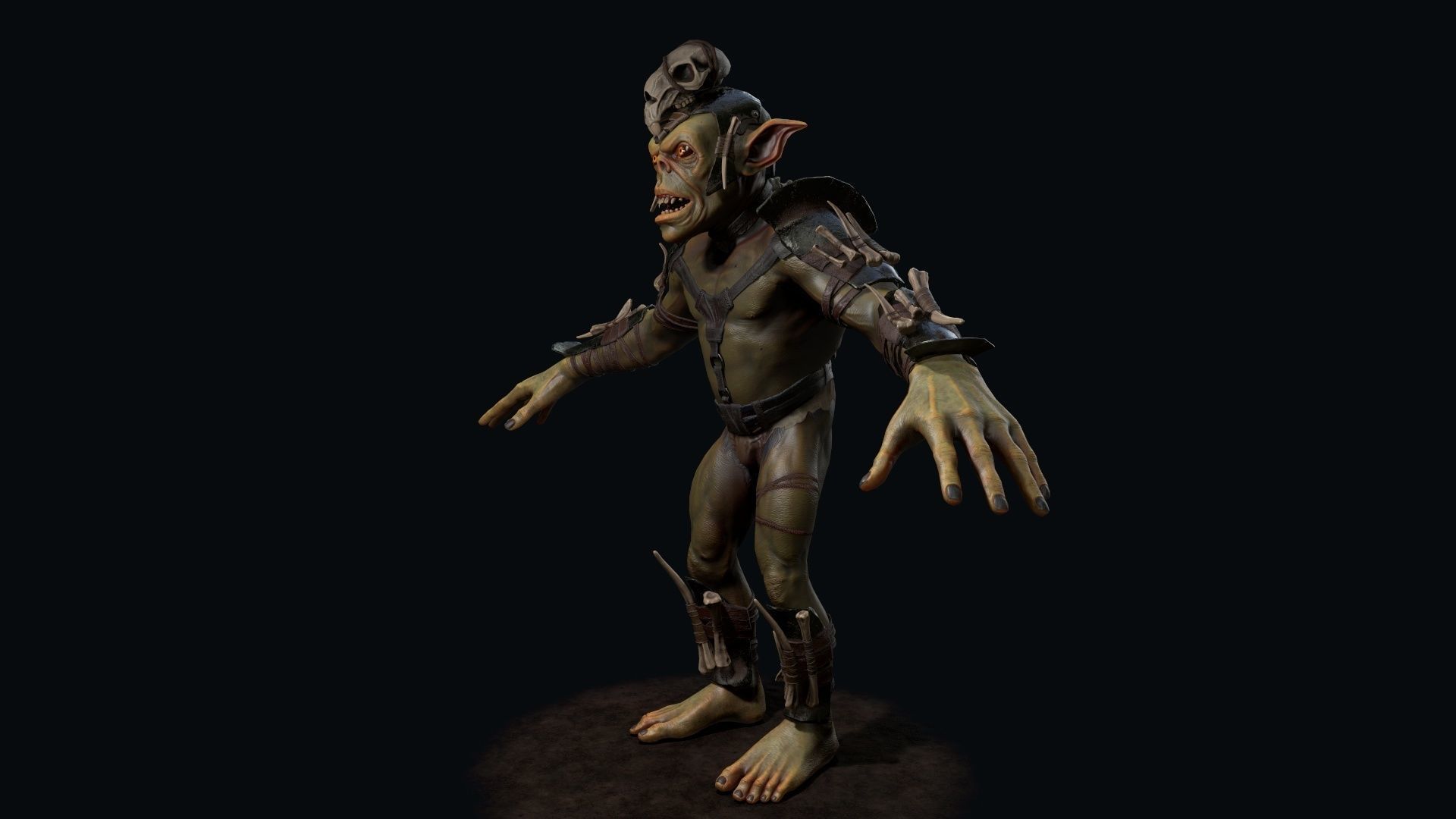 Goblin 1 humanoid creature Low-poly 3D model_6