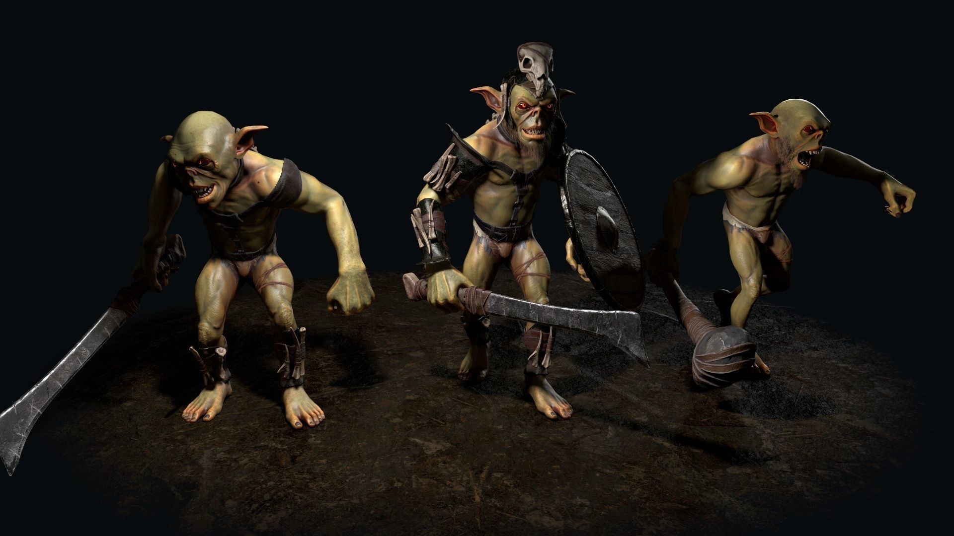 Goblin 1 humanoid creature Low-poly 3D model_15