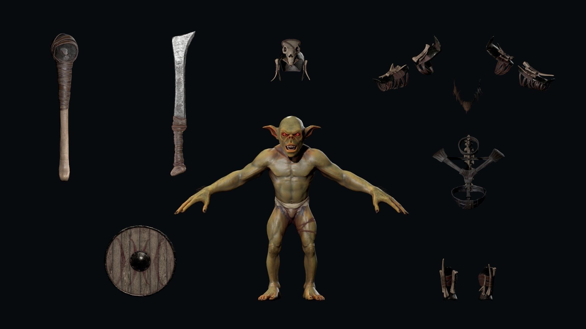 Goblin 1 humanoid creature Low-poly 3D model_16