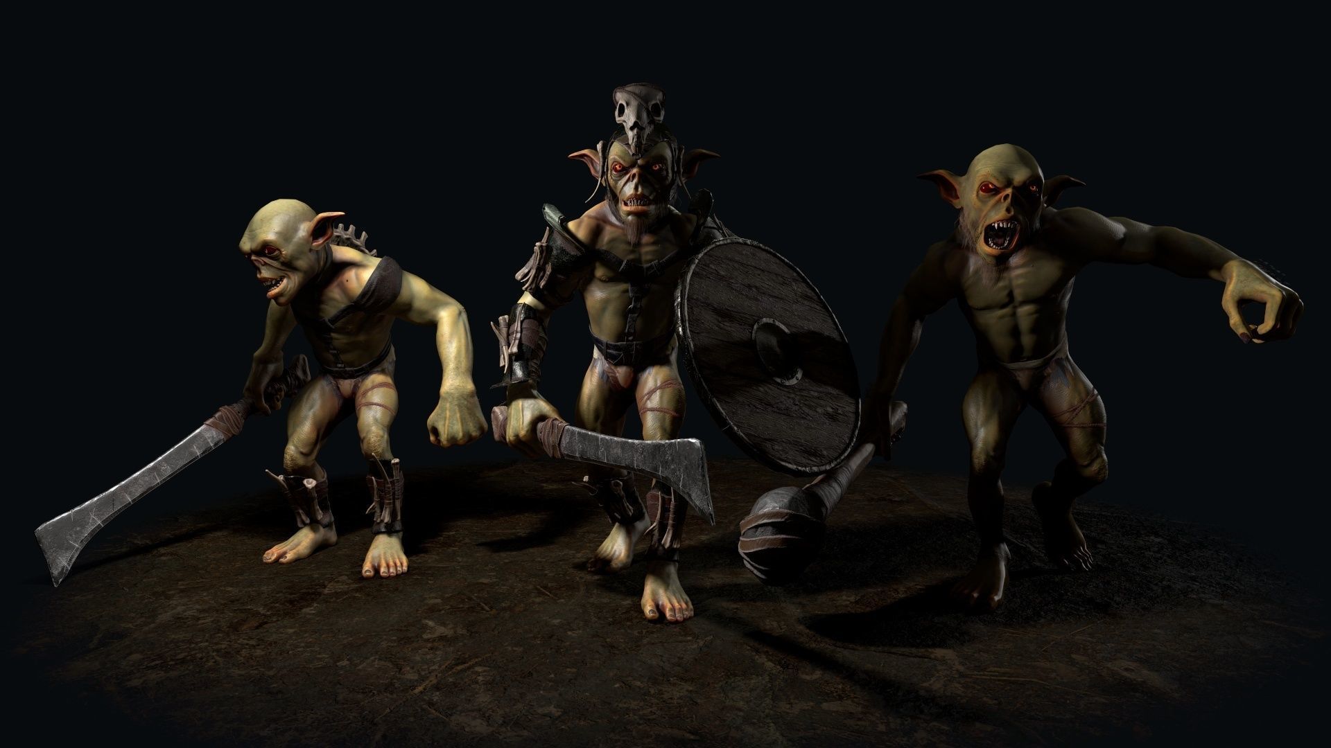 Goblin 1 humanoid creature Low-poly 3D model_8