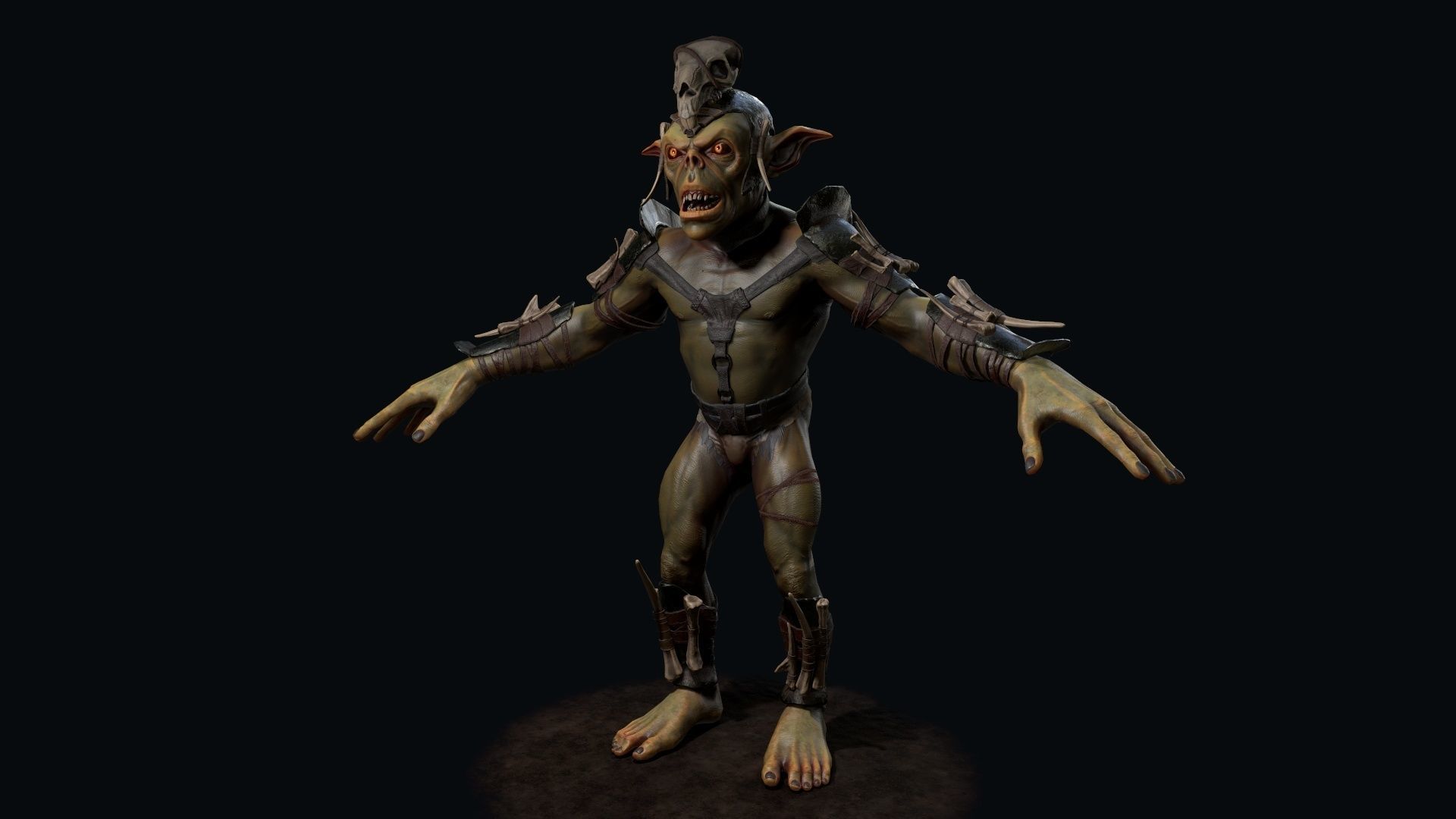 Goblin 1 humanoid creature Low-poly 3D model_4