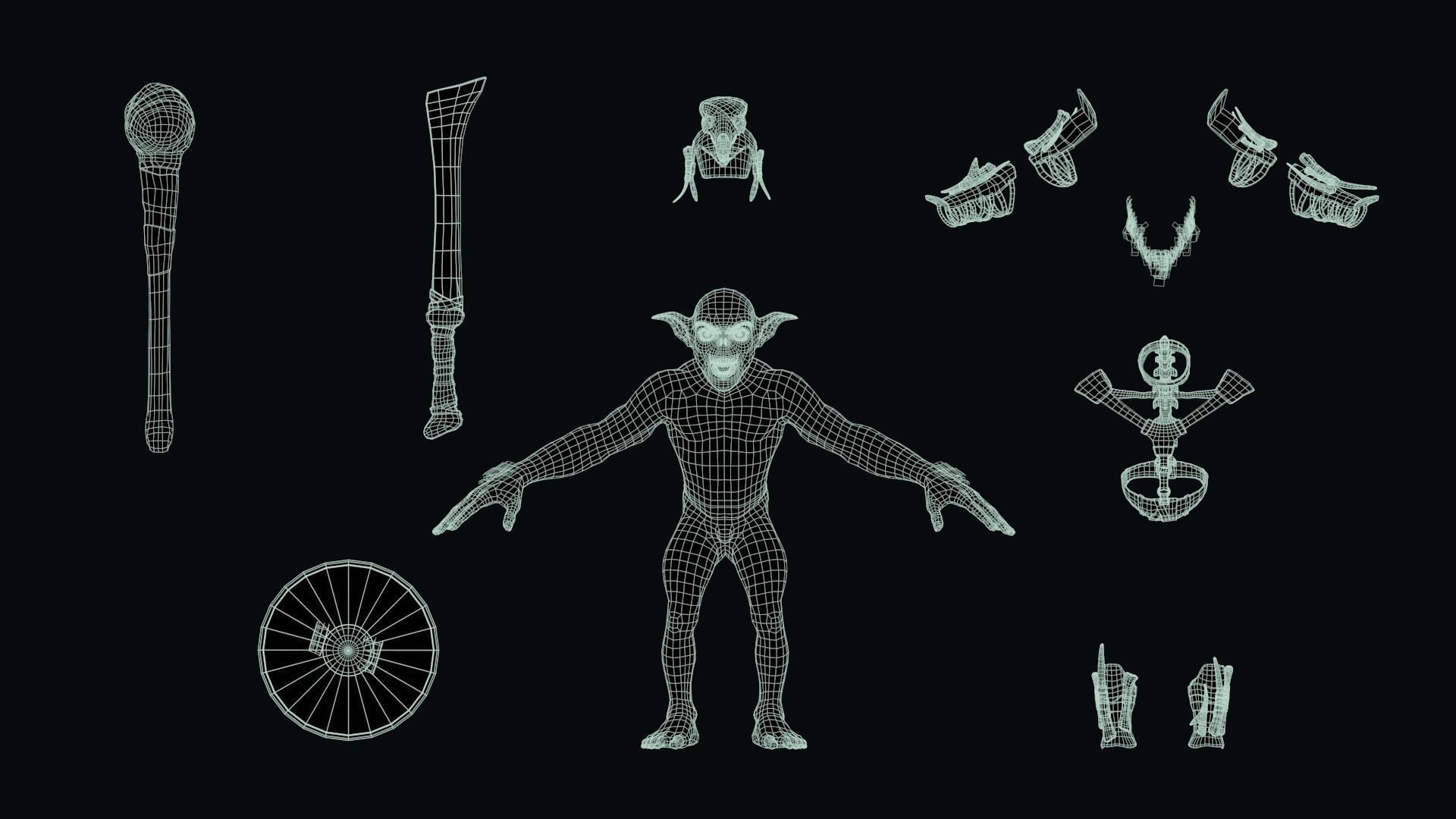 Goblin 1 humanoid creature Low-poly 3D model_18