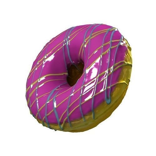 004 Donut Strawberry dip Scan 3D model with UV map 3D model