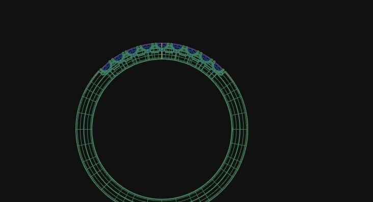 9 Diamonds Ring - 4 Sizes 3D print model_1