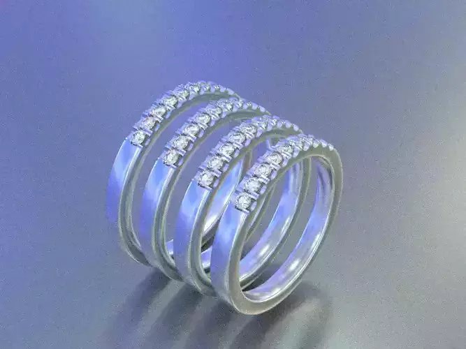 9 Diamonds Ring - 4 Sizes