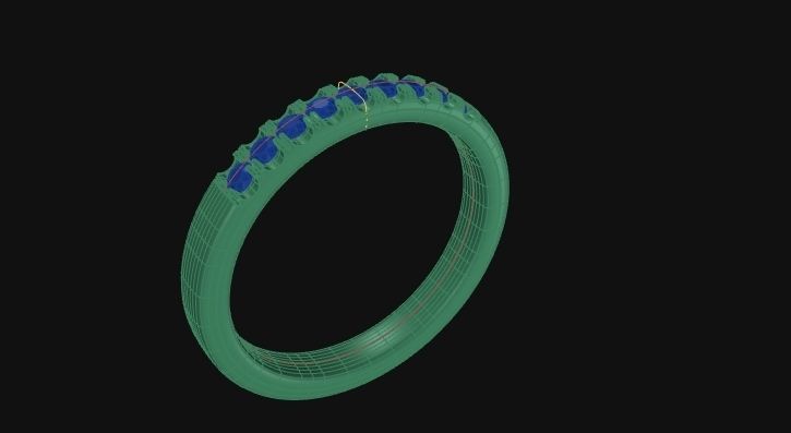 9 Diamonds Ring - 4 Sizes 3D print model_2