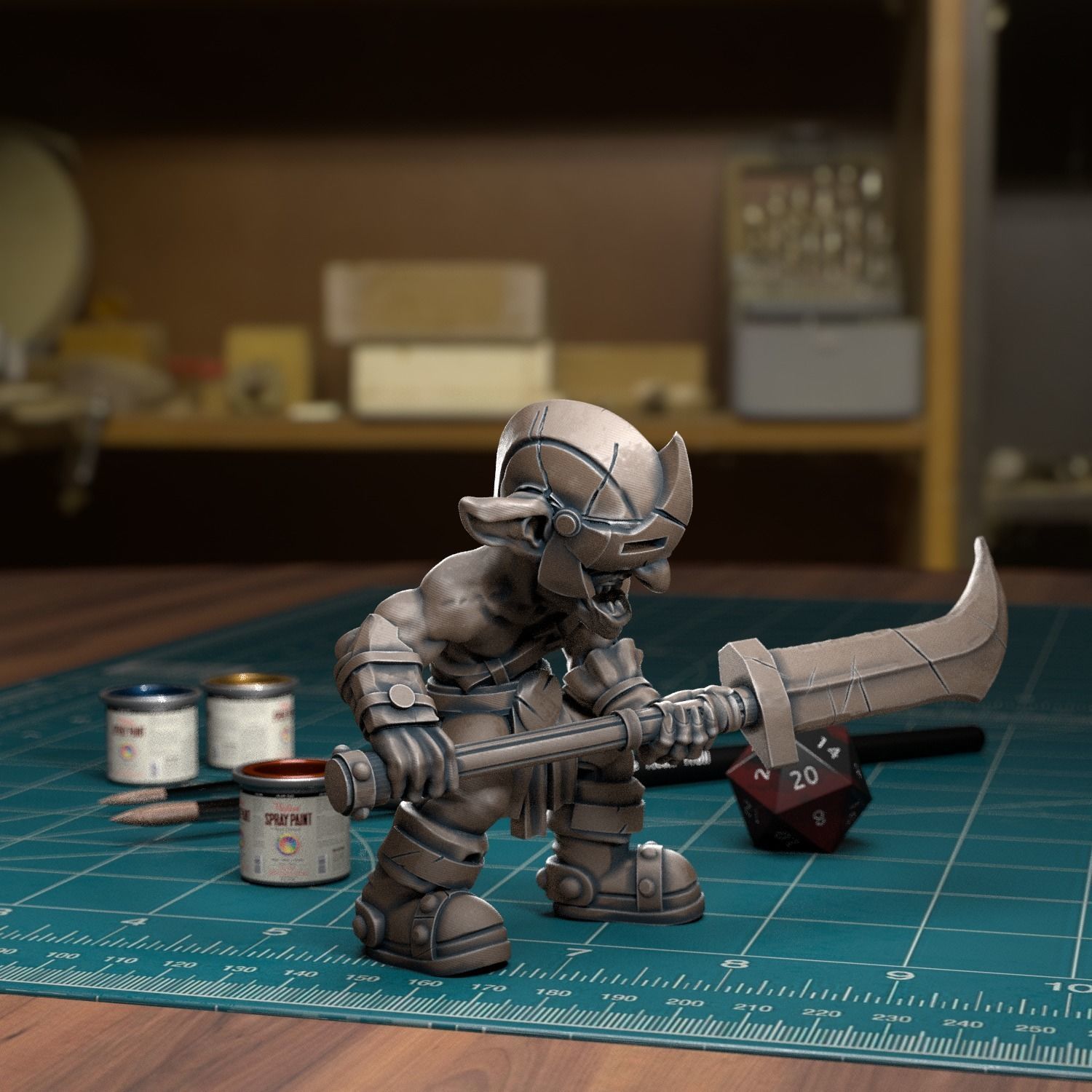 Goblin Spearman 01 - Presupported 3D print model_7