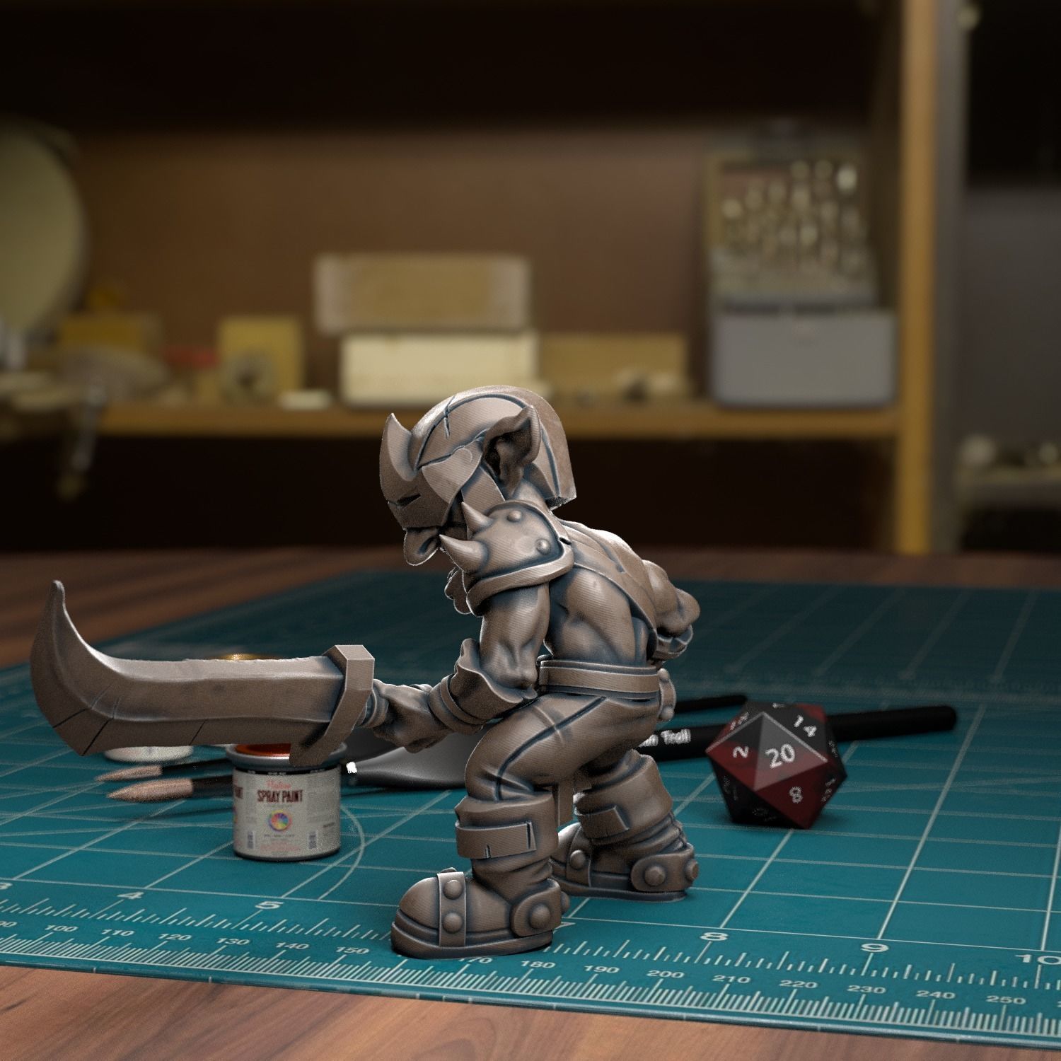 Goblin Spearman 01 - Presupported 3D print model_3