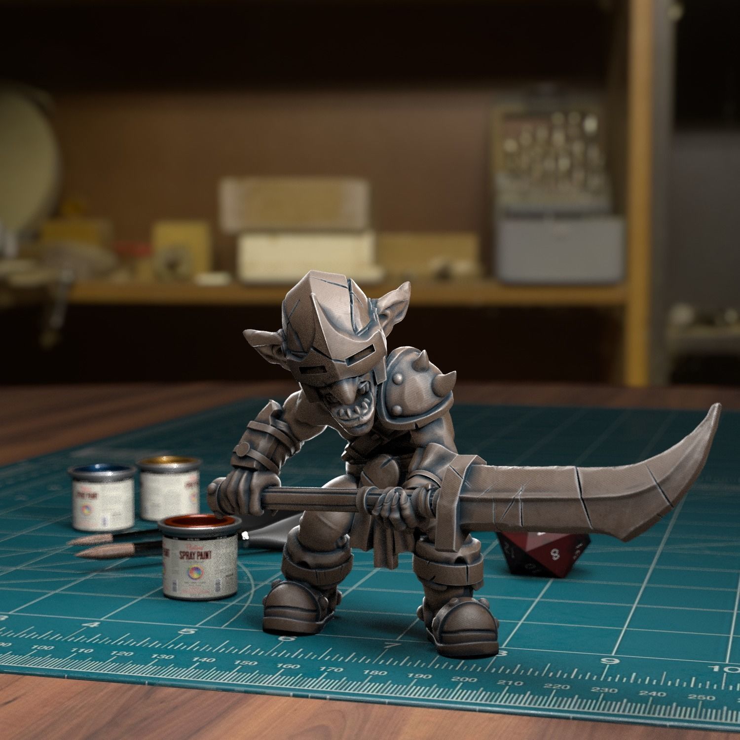 Goblin Spearman 01 - Presupported 3D print model_1