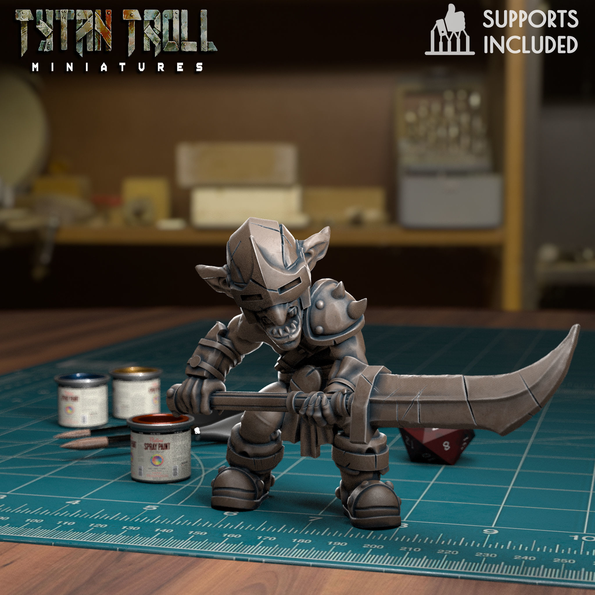 Goblin Spearman 01 - Presupported 3D print model_8