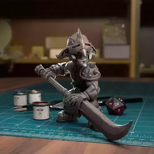Goblin Spearman 04 - Presupported  3D print model