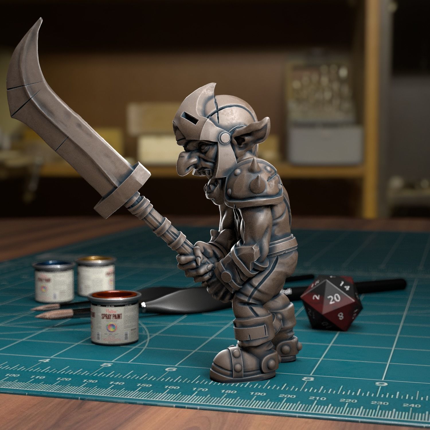 Goblin Spearman 05 - Presupported 3D print model_1