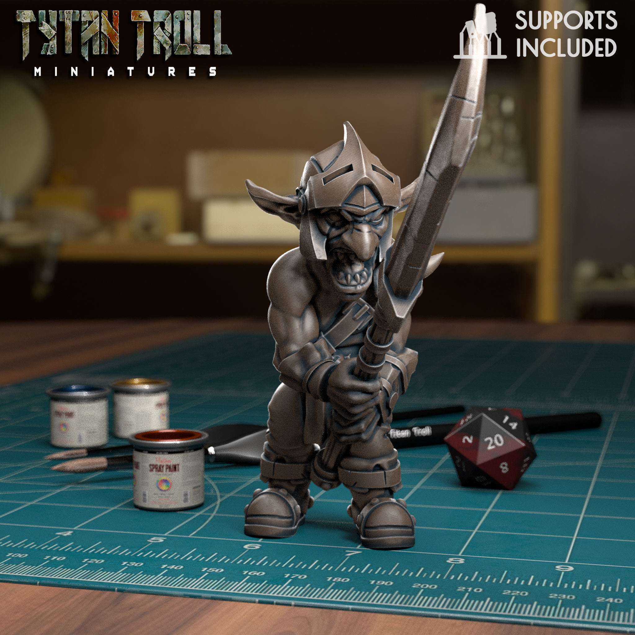 Goblin Spearman 05 - Presupported 3D print model_4