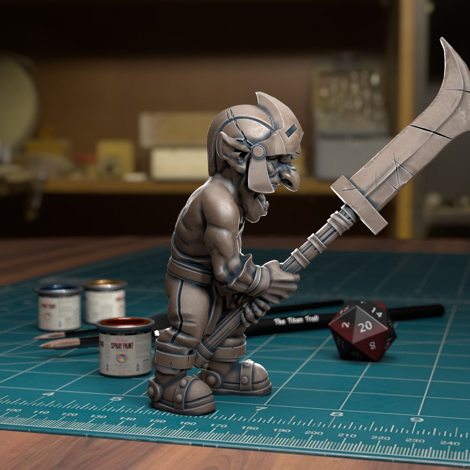 Goblin Spearman 05 - Presupported 3D print model_3