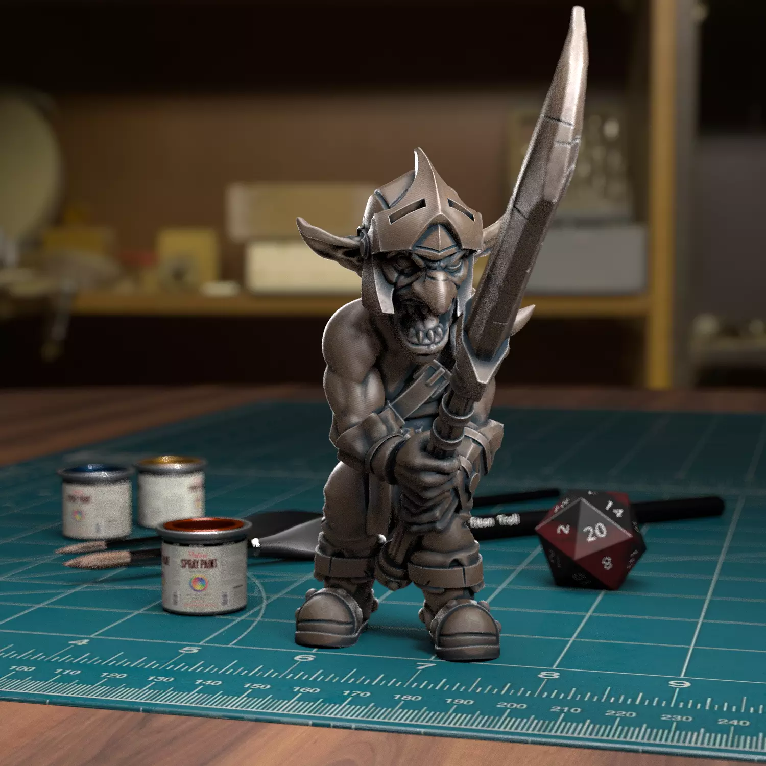 Goblin Spearman 05 - Presupported 3D print model_0