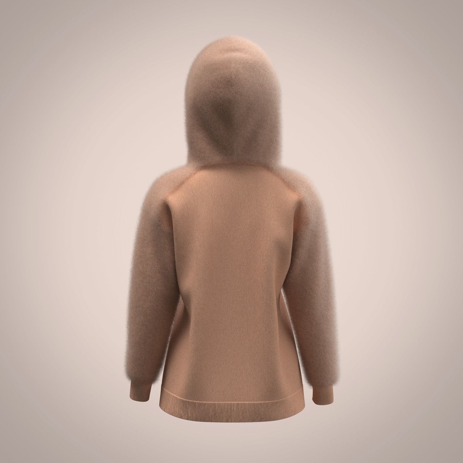 Ladies Hoodie with fur 3D model_2