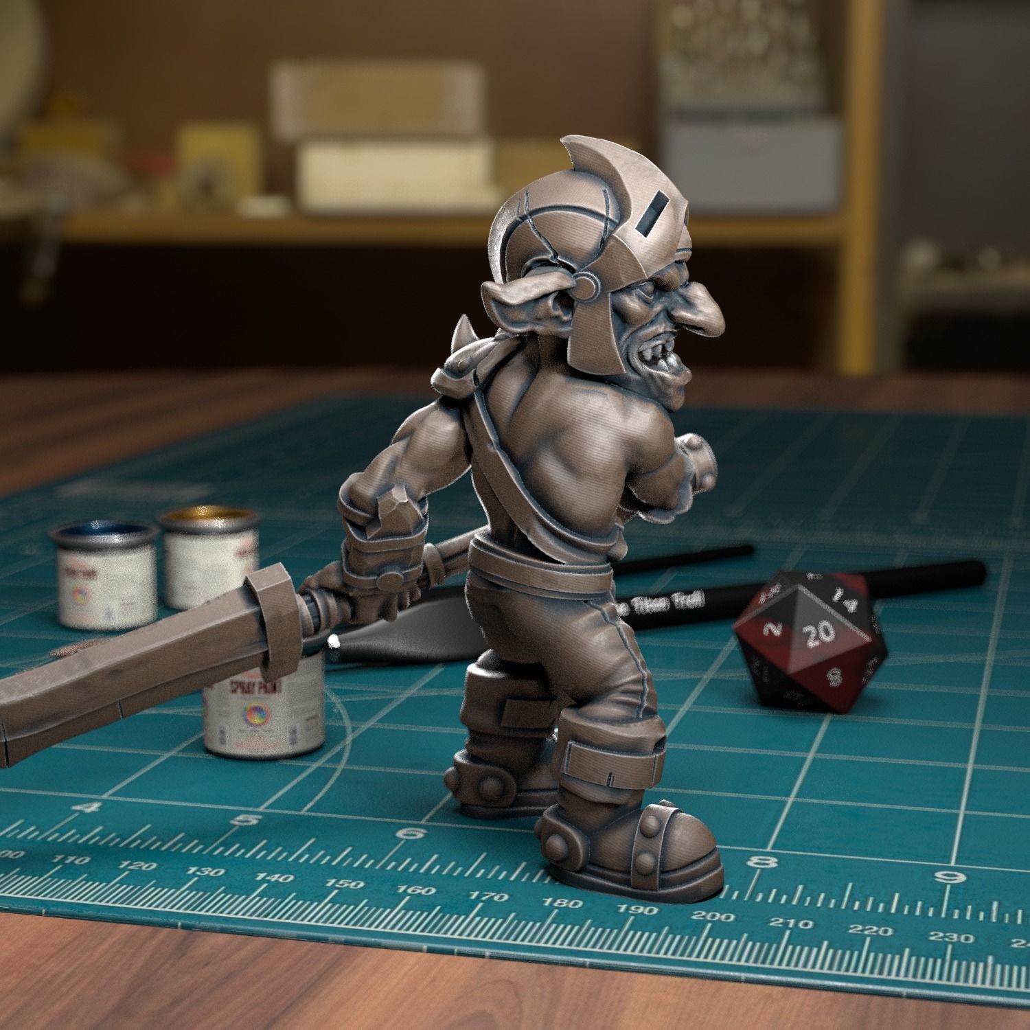 Goblin Spearman 07 - Presupported  3D print model_3