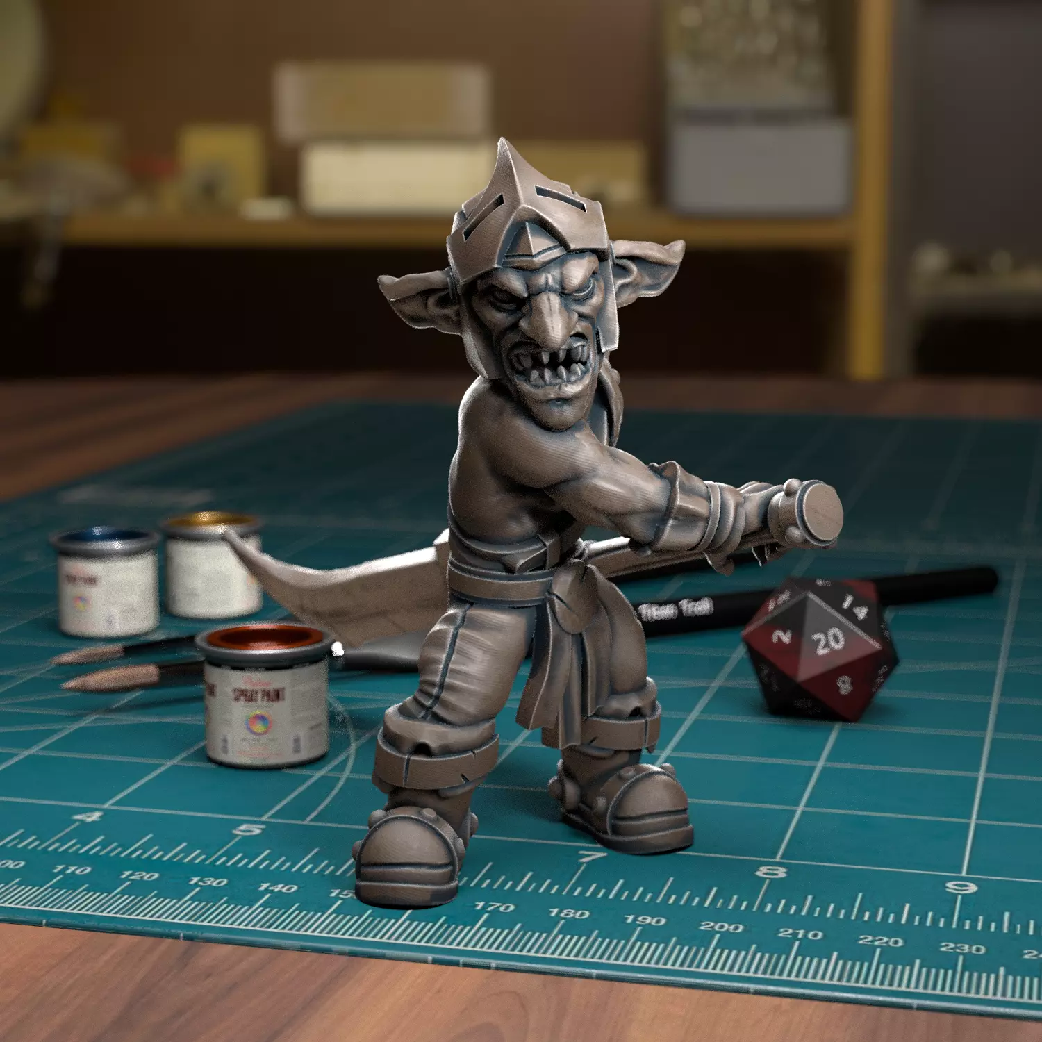 Goblin Spearman 07 - Presupported  3D print model_0