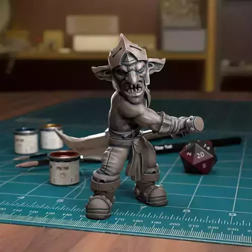 Goblin Spearman 07 - Presupported  3D print model
