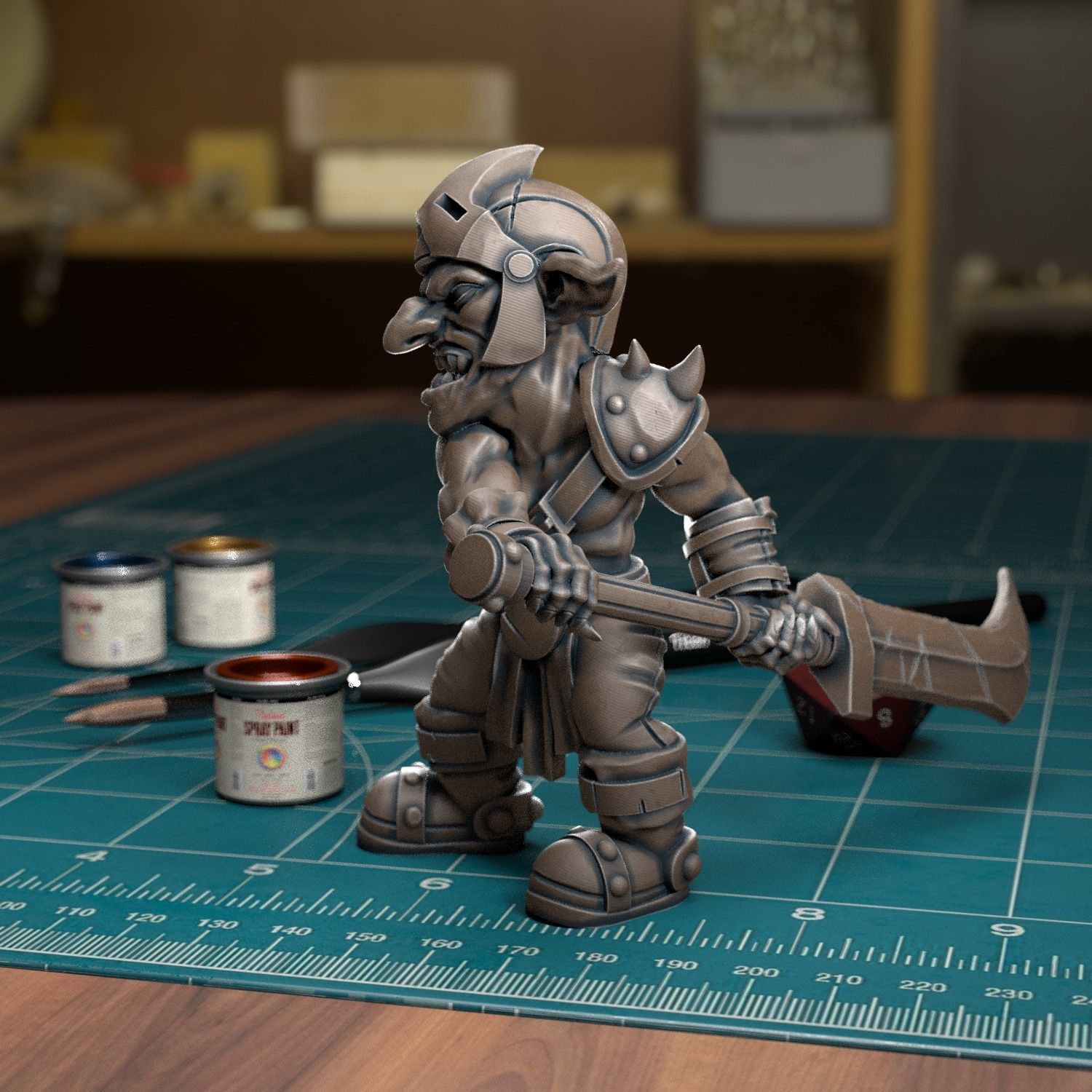 Goblin Spearman 07 - Presupported  3D print model_1