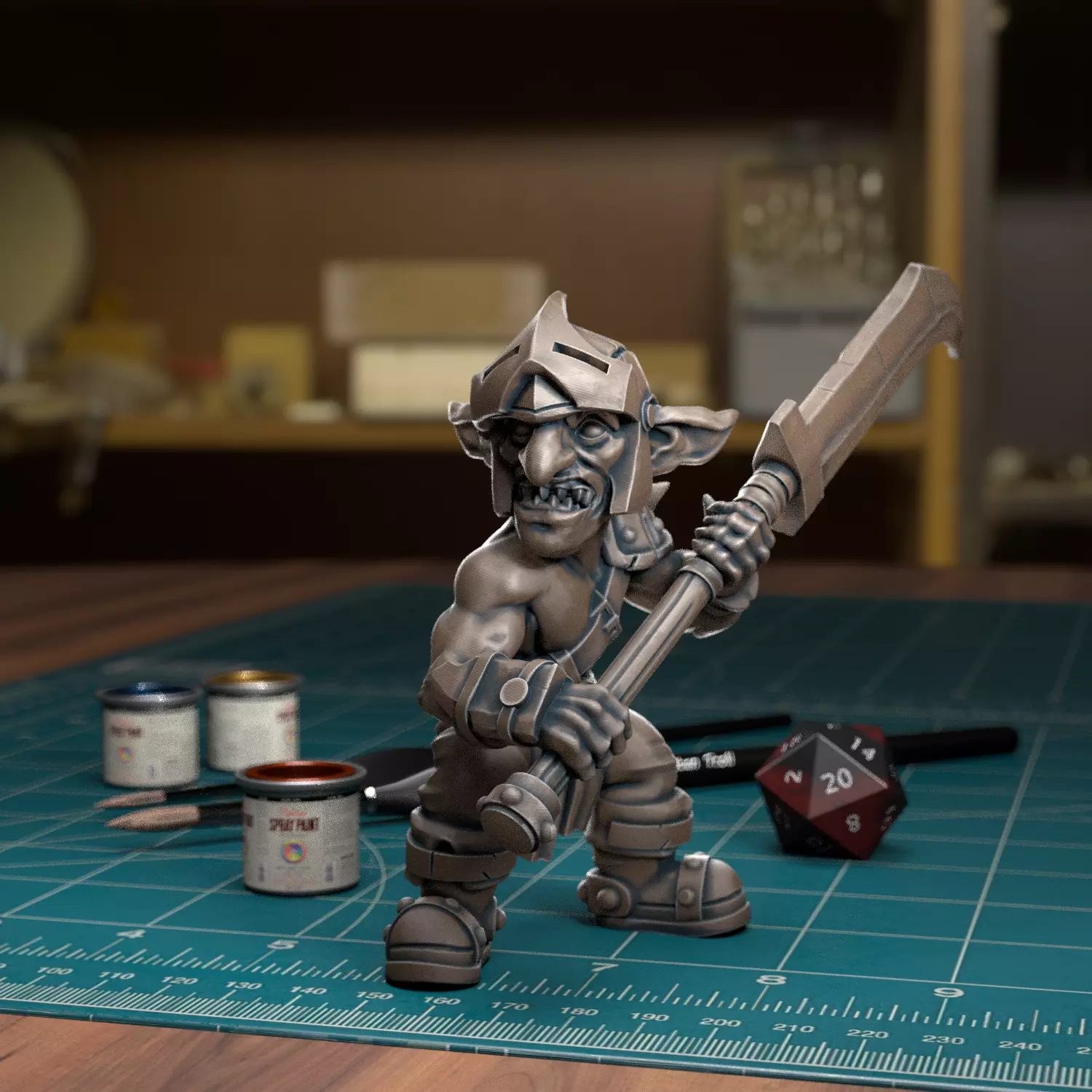 Goblin Spearman 08 - Presupported 3D print model