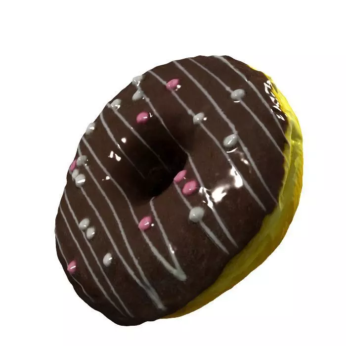 022 Donut chock white chockchip Scan 3D model with UV map 3D model_0