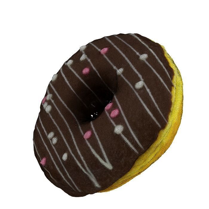 022 Donut chock white chockchip Scan 3D model with UV map 3D model_4