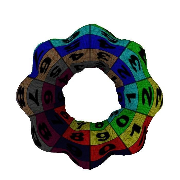 021 Donut blue flower Scan 3D model with UV map 3D model_7