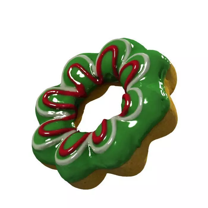 021 Donut blue flower Scan 3D model with UV map 3D model_0