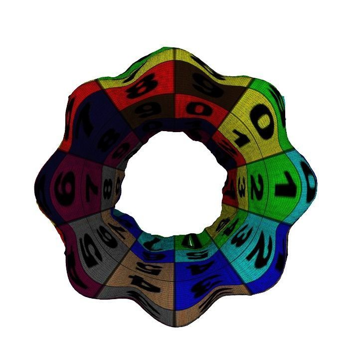 021 Donut blue flower Scan 3D model with UV map 3D model_15