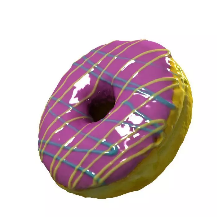020 Donut pink wire Scan 3D model with UV map 3D model_0