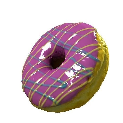 020 Donut pink wire Scan 3D model with UV map 3D model