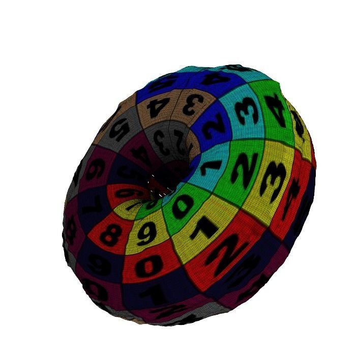 020 Donut pink wire Scan 3D model with UV map 3D model_3