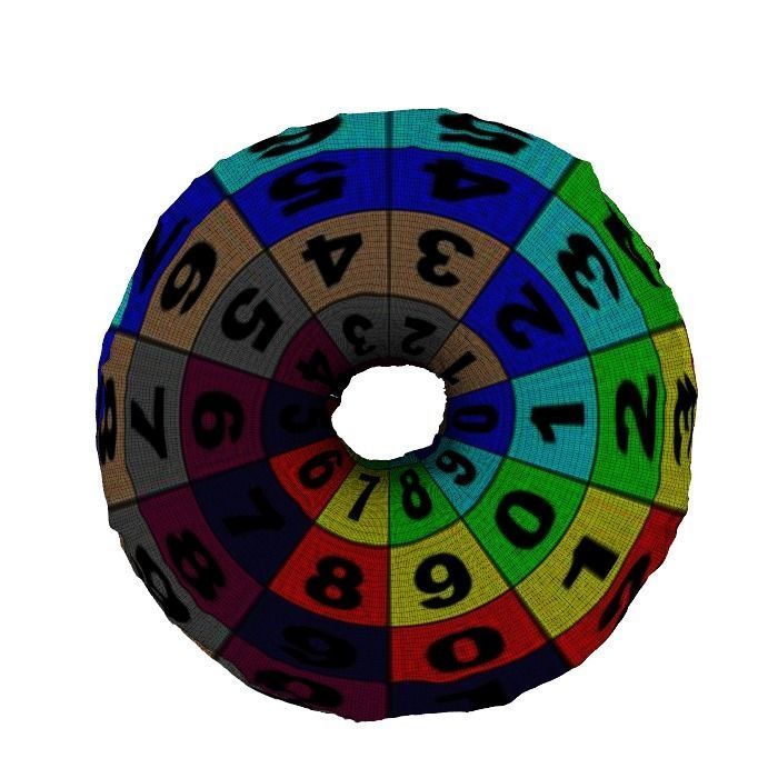 020 Donut pink wire Scan 3D model with UV map 3D model_7