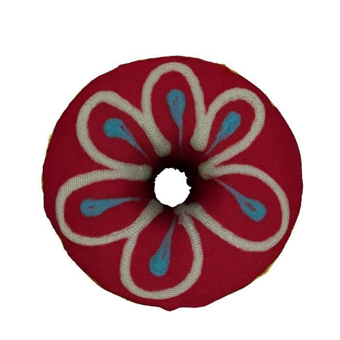 019 Donut Pink Flower Scan 3D model with UV map 3D model_8