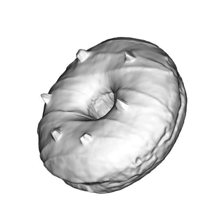 018 Donut whitechock chockchip Scan 3D model with UV map 3D model_2