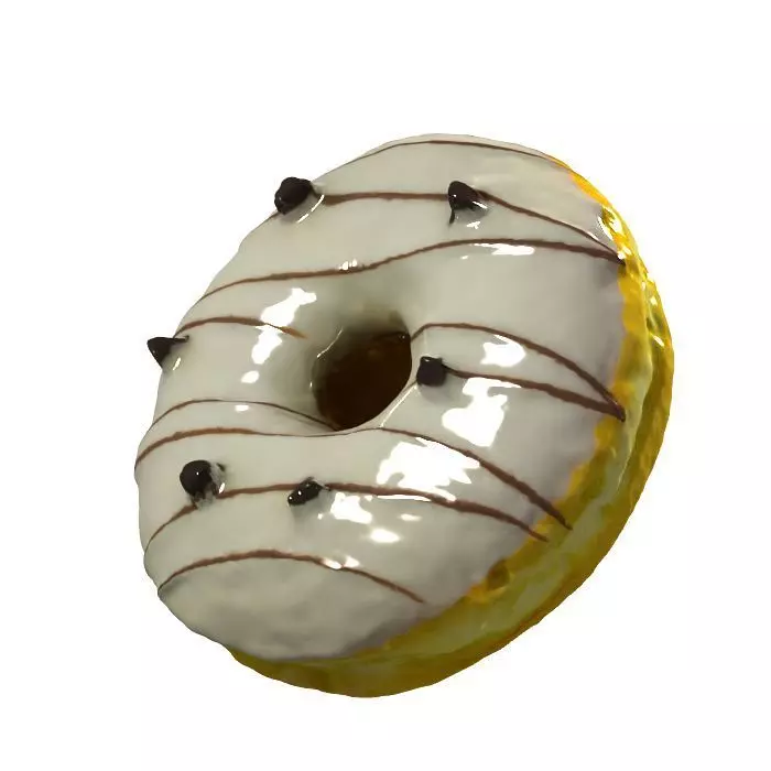 018 Donut whitechock chockchip Scan 3D model with UV map 3D model_0