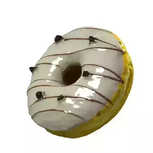 018 Donut whitechock chockchip Scan 3D model with UV map