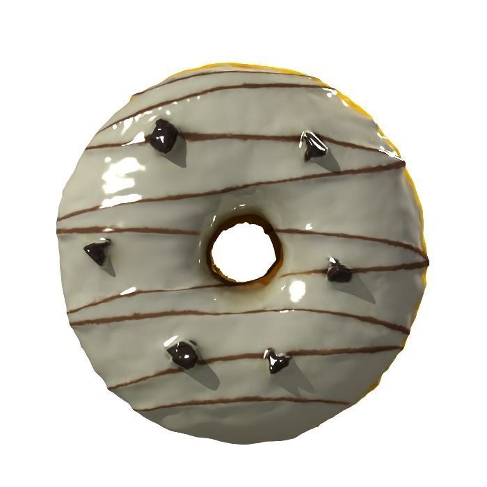 018 Donut whitechock chockchip Scan 3D model with UV map 3D model_5