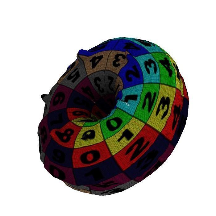 018 Donut whitechock chockchip Scan 3D model with UV map 3D model_3