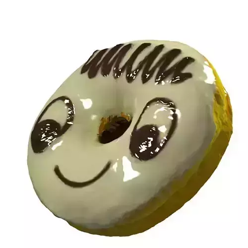 017 Donut whitechock smile Scan 3D model with UV map