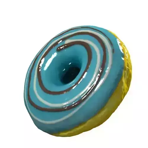 016 Donut blue whirl Scan 3D model with UV map