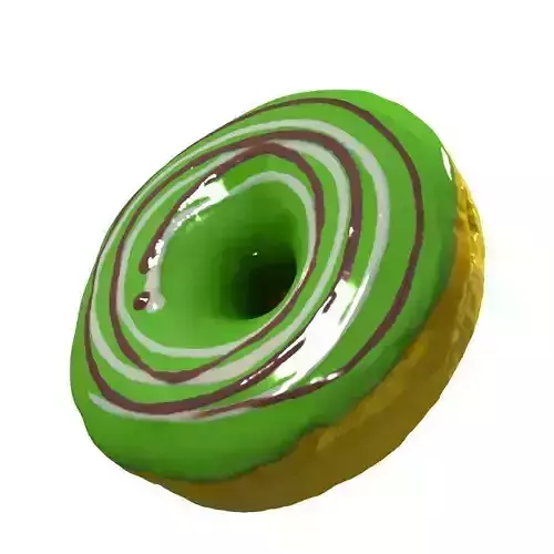 013 Donut green whirl Scan 3D model with UV map