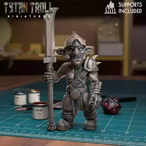 Goblin Spearman 10 - Presupported 3D print model