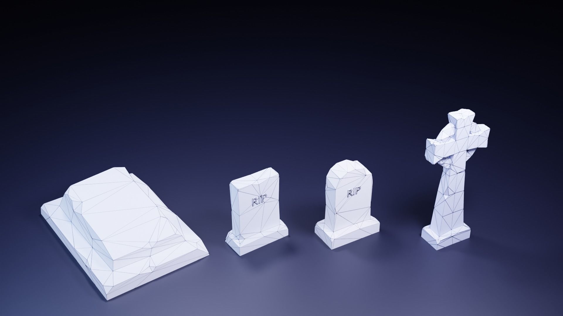 Halloween Low Poly Asset Pack Low-poly 3D model_11