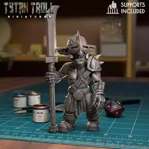 Goblin Spearman 11 - Presupported  3D print model