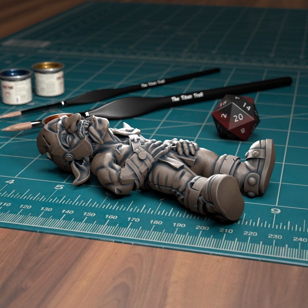 Dead Goblin - Presupported 3D print model_4